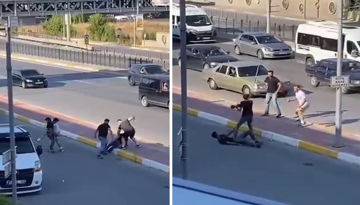 Trafikte ortalık karıştı: 5 kişi çekiç, sopa, tekme ve yumruk darbeleriyle birbirlerine saldırdı